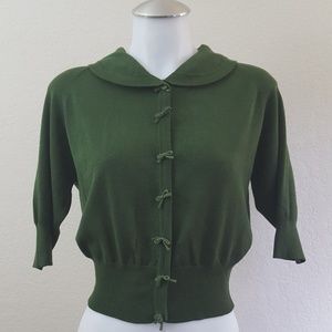 MODCLOTH BANNED APPAREL Forest Green Cardigan